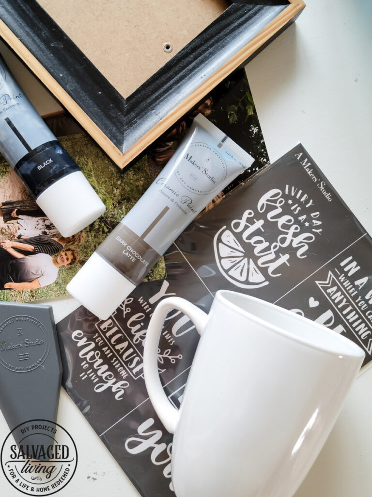 supplies for coffee mug with Makers Studio