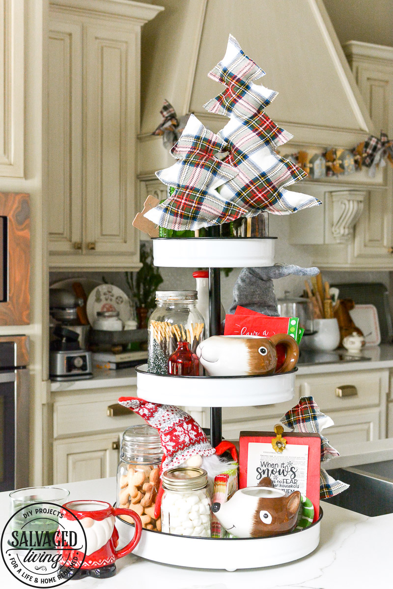 DIY tiered tray hot chocolate station ideas - Salvaged Living