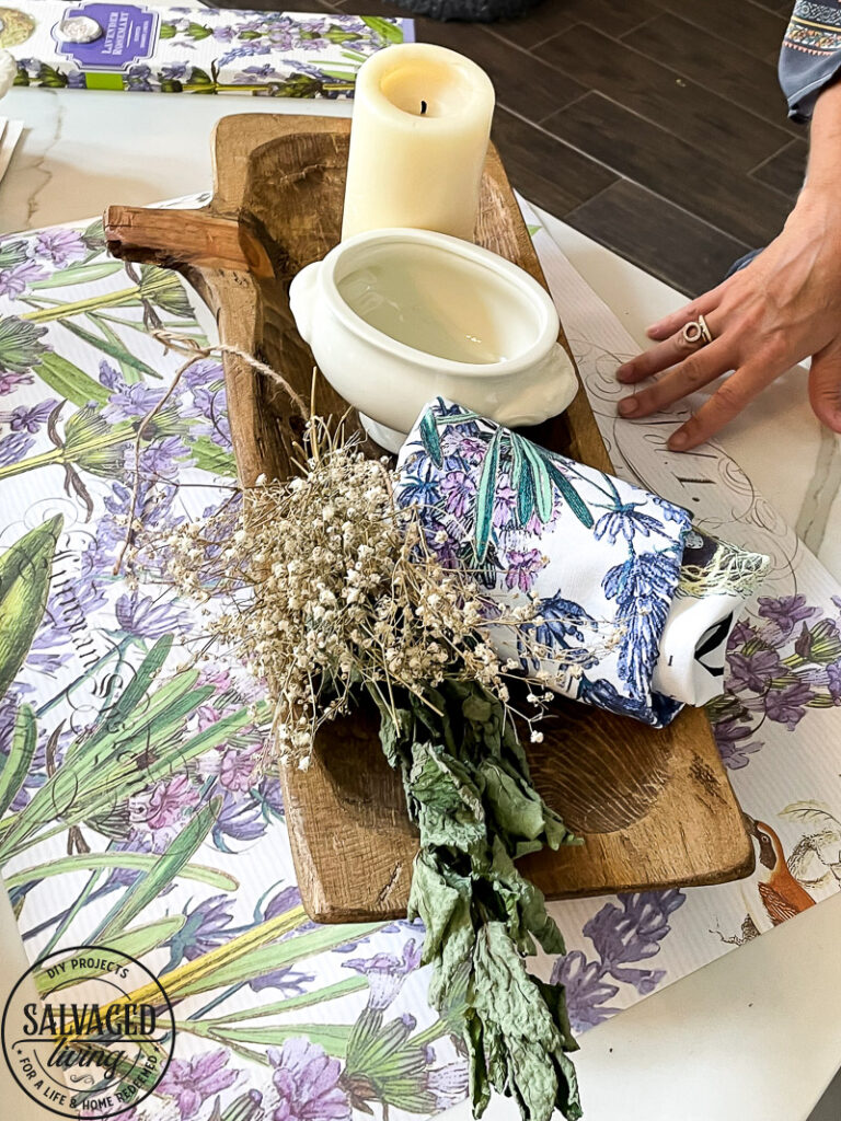 how to decorate a dough bowl with nature and vintage items. Here are 19 ways to decorate your dough bowl for a rustic vintage farmhouse style. These versatile decorating ideas are sure to give you lots of dough bowl inspiration. #doughbowldecor #vignetteideas #smallspacedecor #vintagedecor #cozyhome