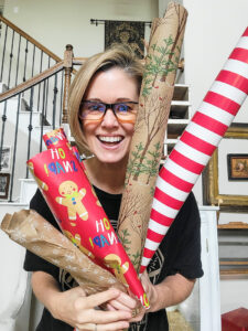 I'm about to show you what to do with leftover wrapping paper!