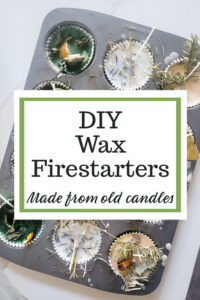 what to use the wax in your old candles instead of throwing it out? Try this idea for old candles - DIY fire starters are perfect for getting a fire started and making your fire smell amazing! #fireaccessory #firestarter #winterproject