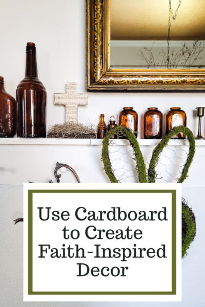 Create beautiful cross decor with only cardboard and a couple supplies! It's easier than you might think!! #cardboardcraft #easydiy #budgetfriendly #cardboard #cross #faith