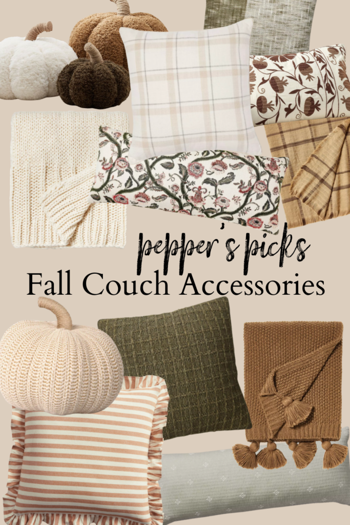 Here's a round-up of some of the cutest couch accessories for Fall. #couchdecor #falldecor #fallcouch