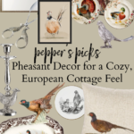 Add pheasant feathers or pheasant decor to your home for a cozy European cottage feel. These stunning pheasant decor pieces will add instant coziness to your home giving off a laid-back European style. Pheasants are such a regal bird and evoke the timeless tradition of hunting and countryside living to your home. #europeandecor #cottagestyle #vintagedecorinspiration