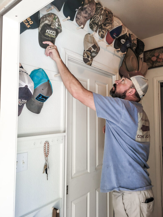 Vintage Style How To Store Baseball Hats Salvaged Living   How To Hang Baseball Caps Vintage Storage In Laundry Room 7 640x853 