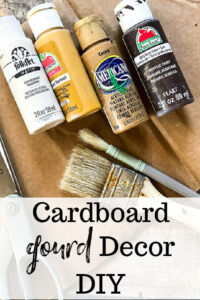 This cardboard decor DIY is perfect for Fall and seriously so cute and budget friendly! Let me show you how! #cardboarddiy #falldecordiy #budgetfalldecor