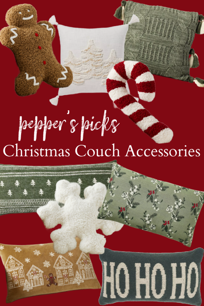 Here are some GORGEOUS Christmas couch accessories you NEED to see if you love cozy, warm, trendy, and whimsical!