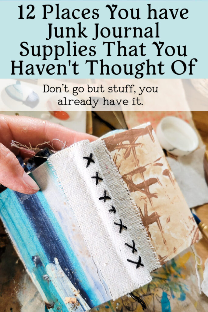 this junk journal supply list for beginner will show you 12 places to find journal supplies you already have on hand so you know what to buy and what you already have at your fingertips! #supplylist #suppliesprintable